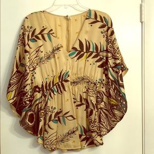 Beautiful polyester mustard floral blouse